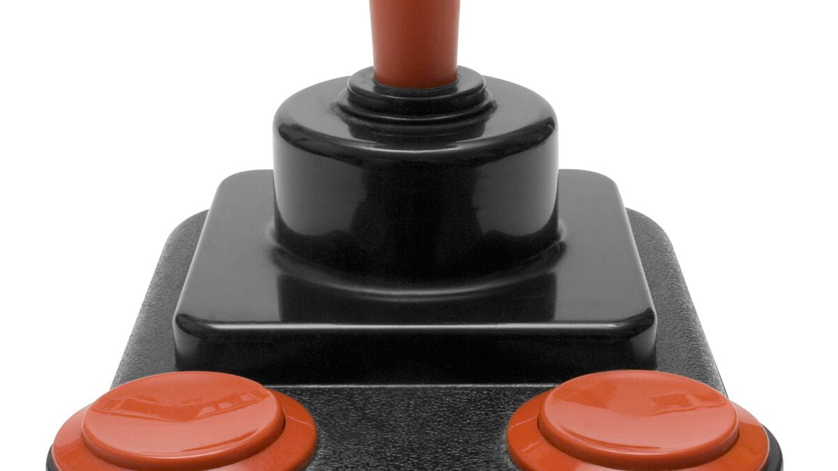 Retro joystick isolated on a white background. File contains clipping path.